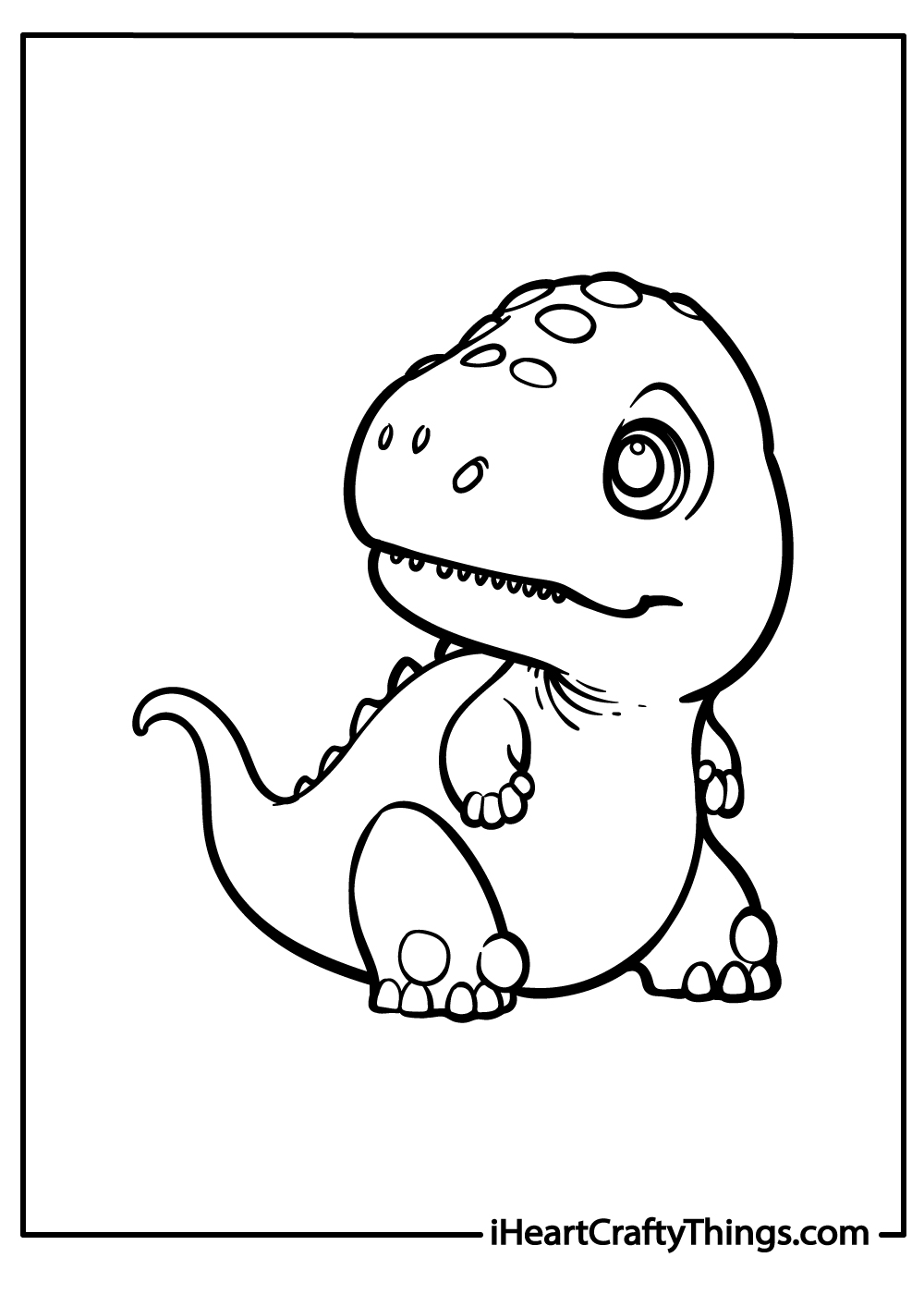 Cute baby T-rex coloring page free to color