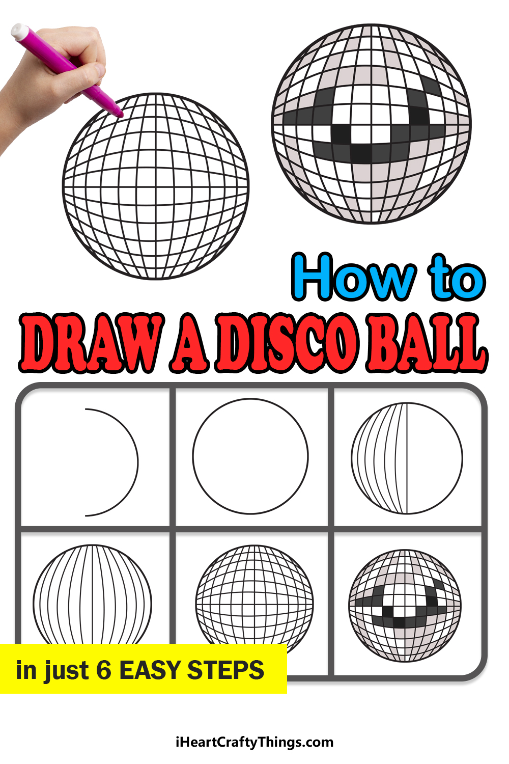 How to Draw A Disco Ball step by step guide