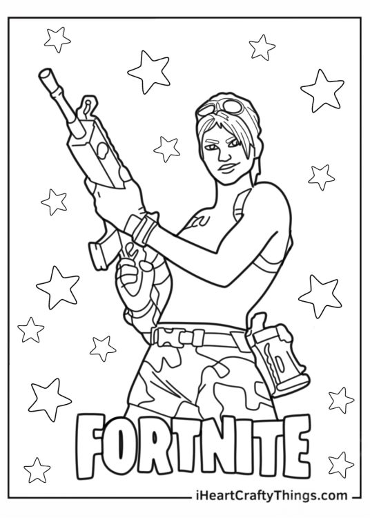 Easy Fortnite Logo Coloring Page
