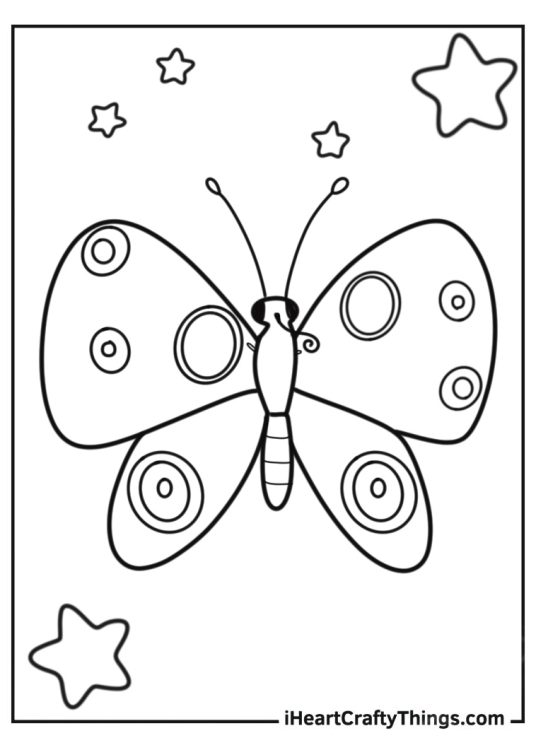 Butterfly coloring sheet free