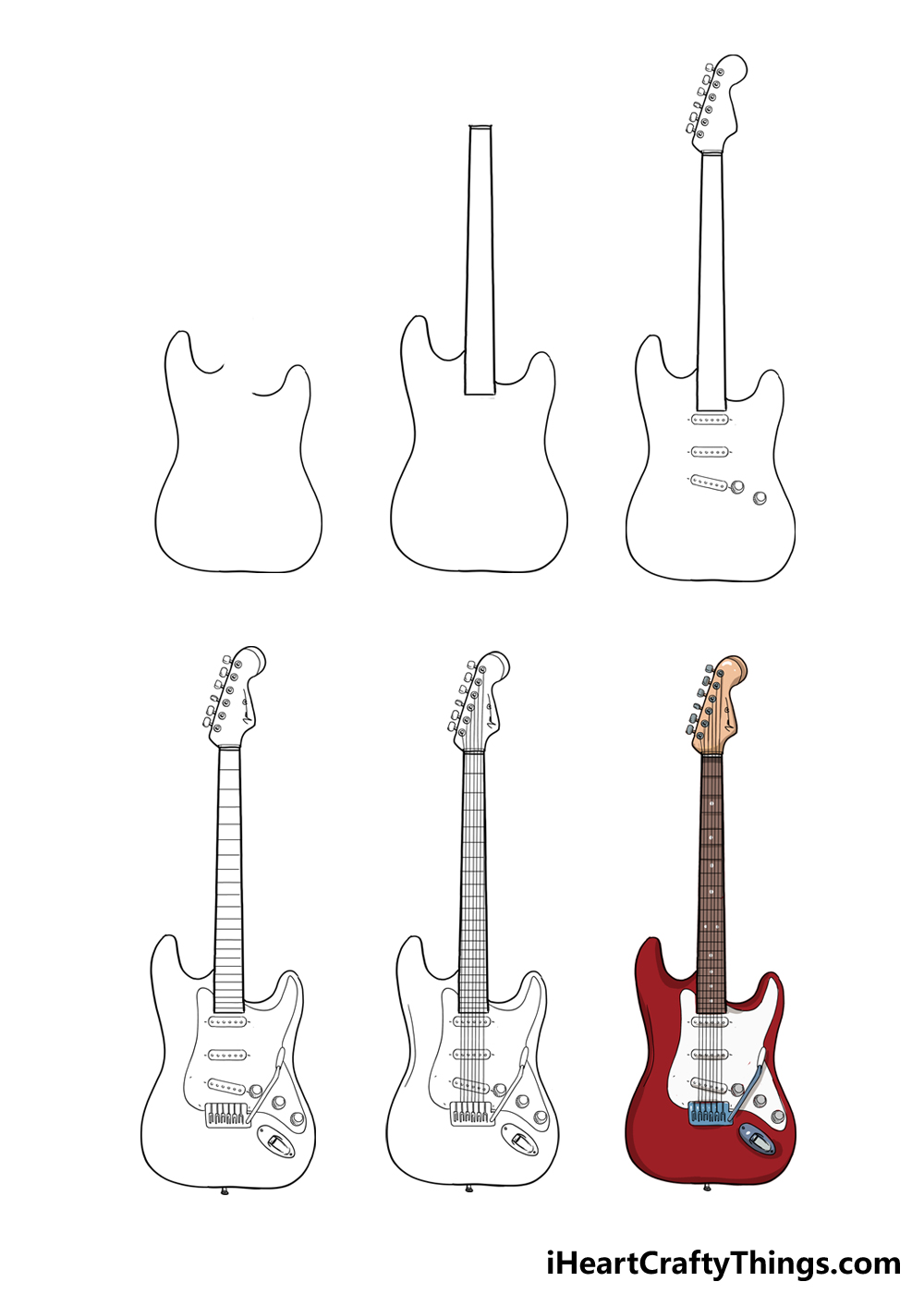 Hand drawn electric guitar. Doodle sketch style. Drawing line simple guitar  icon. Isolated vector illustration Stock Vector Image & Art - Alamy