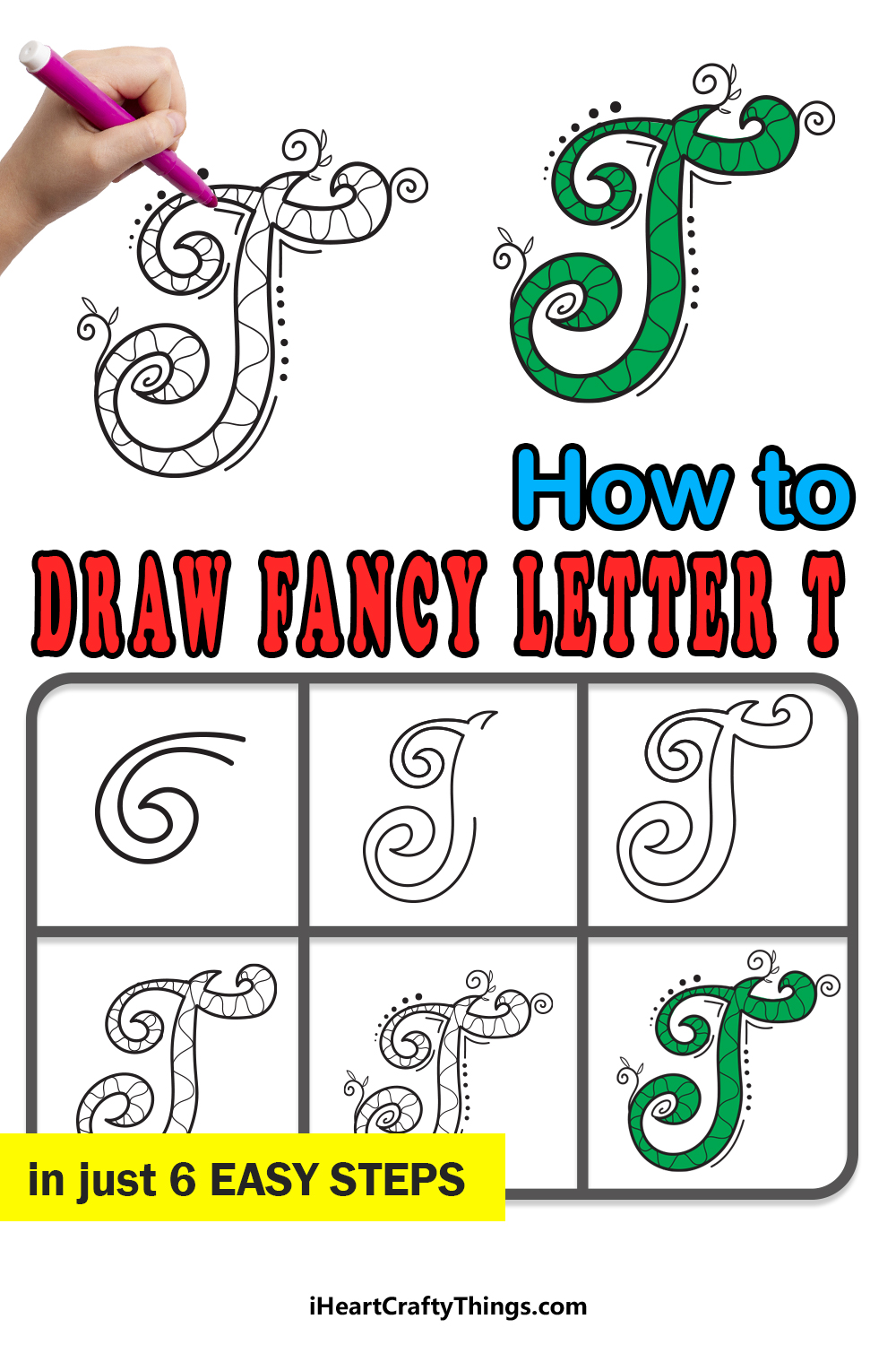 How To Draw Your Own Fancy T step by step guide