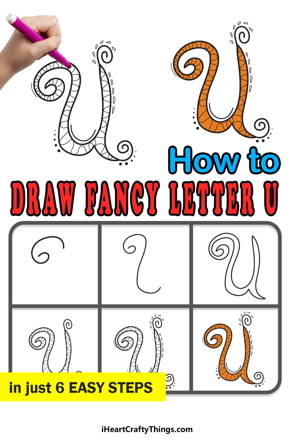 How To Draw Your Own Fancy U step by step guide