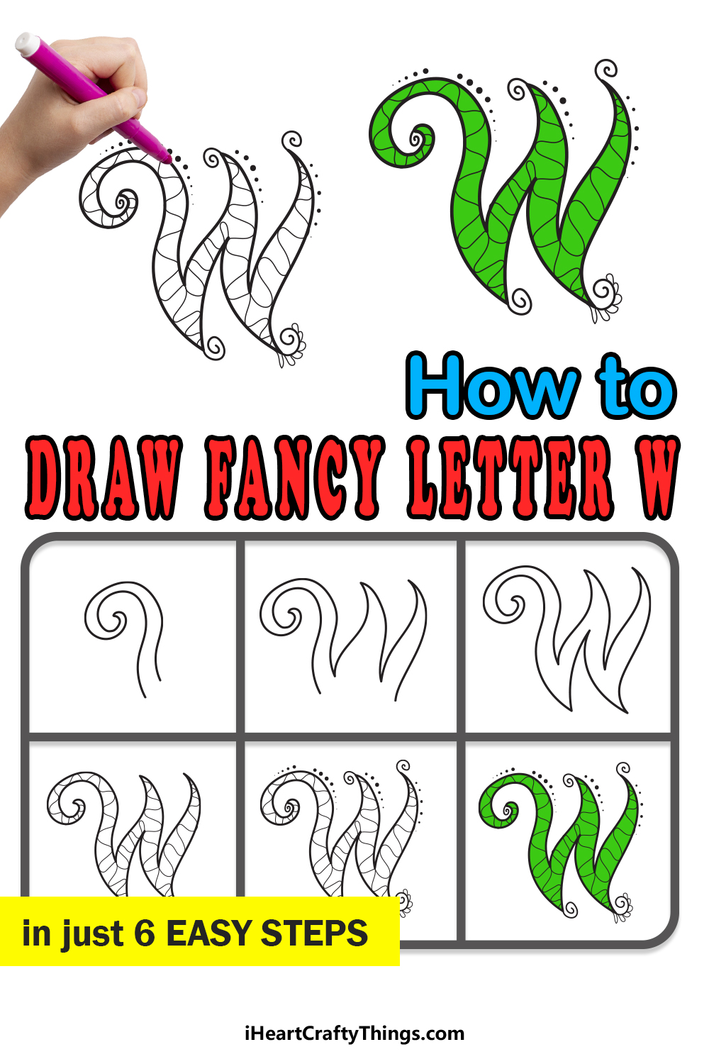 How To Draw Your Own Fancy W step by step guide