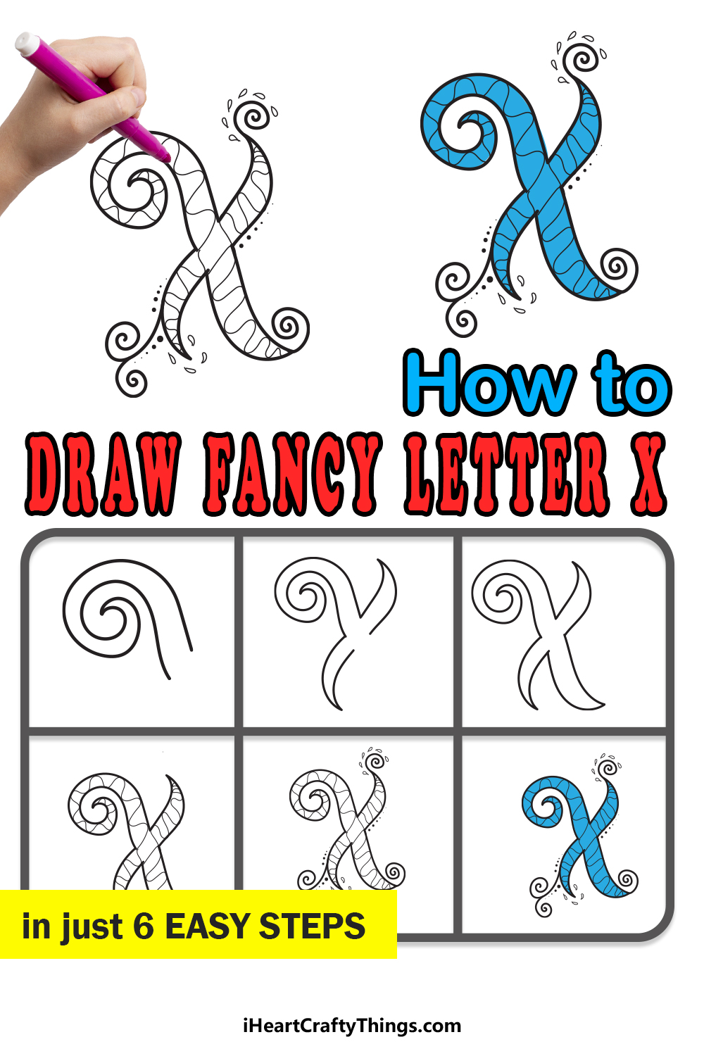 How To Draw Your Own Fancy X step by step guide