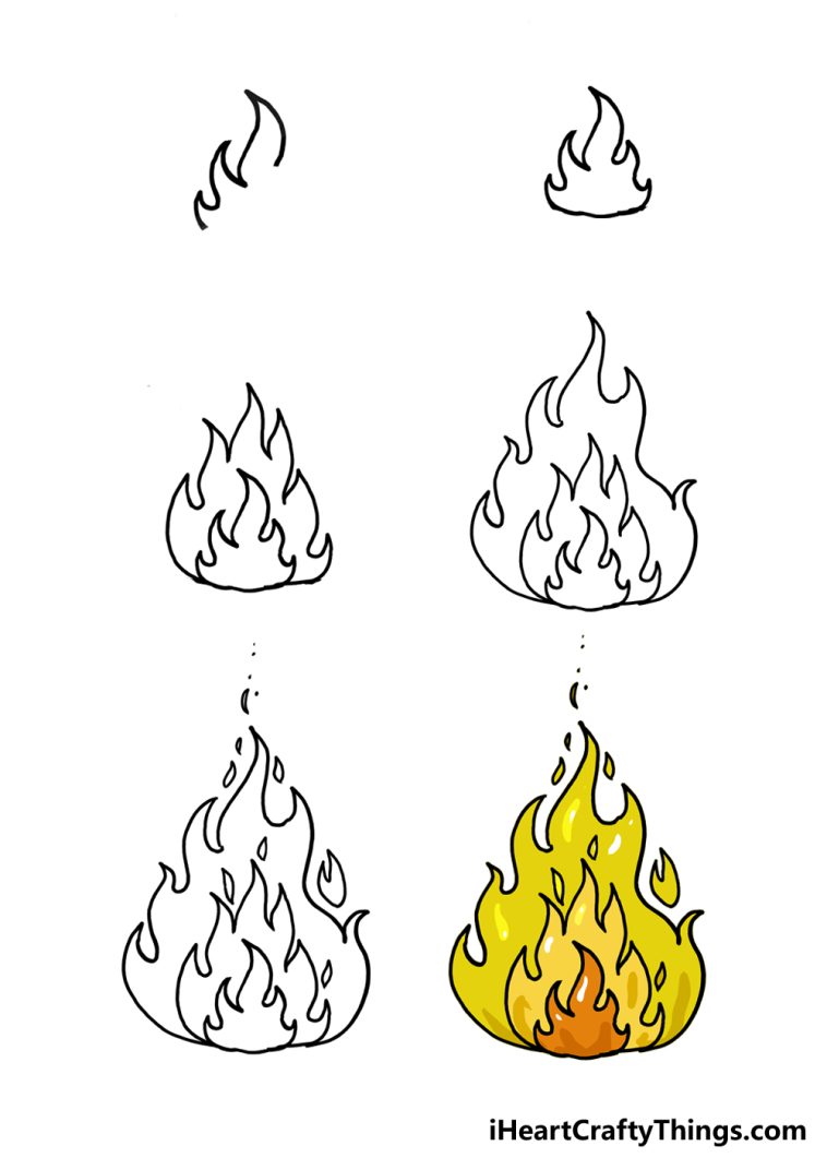 How To Draw Flames Step By Step!