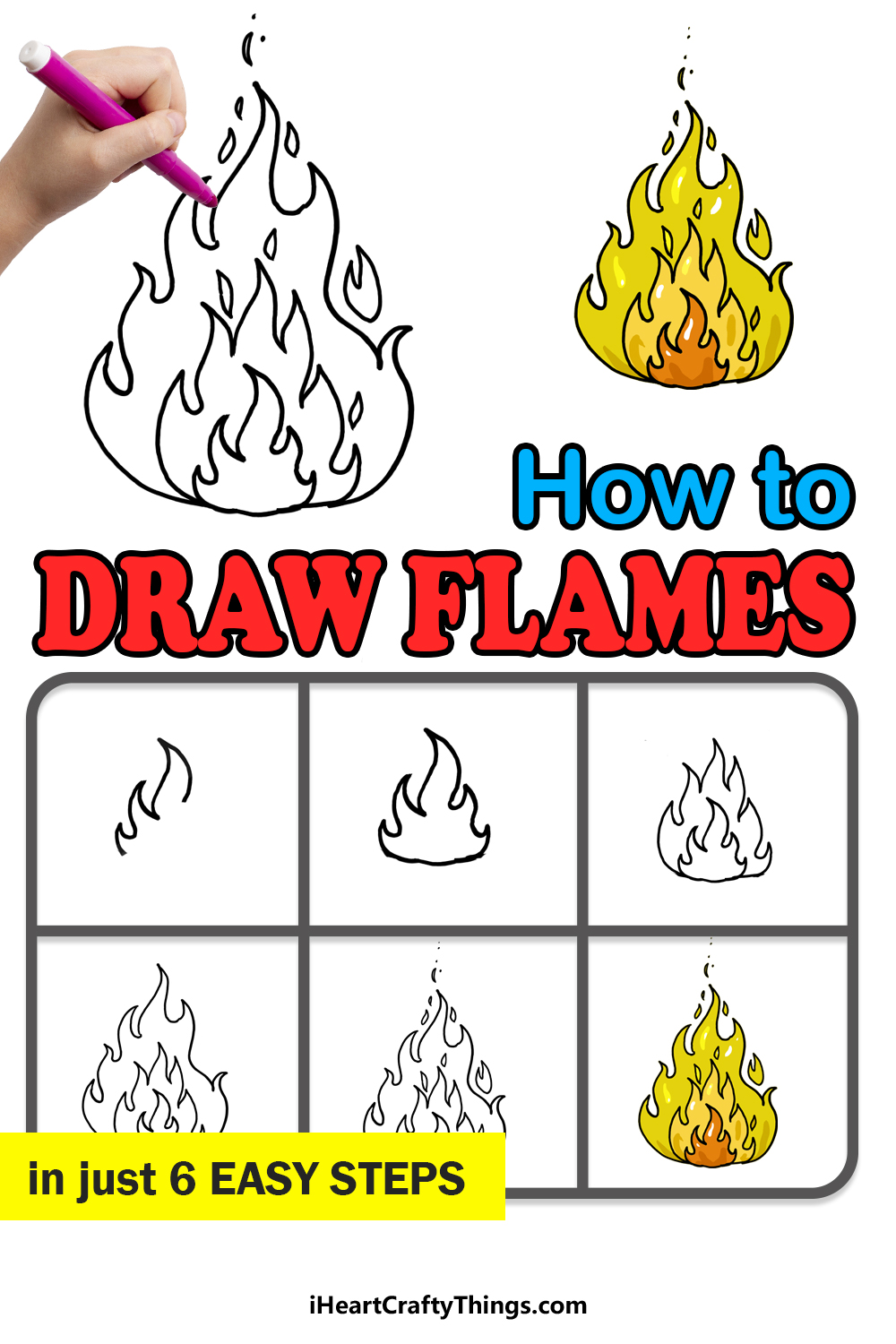How to Draw Flames step by step guide