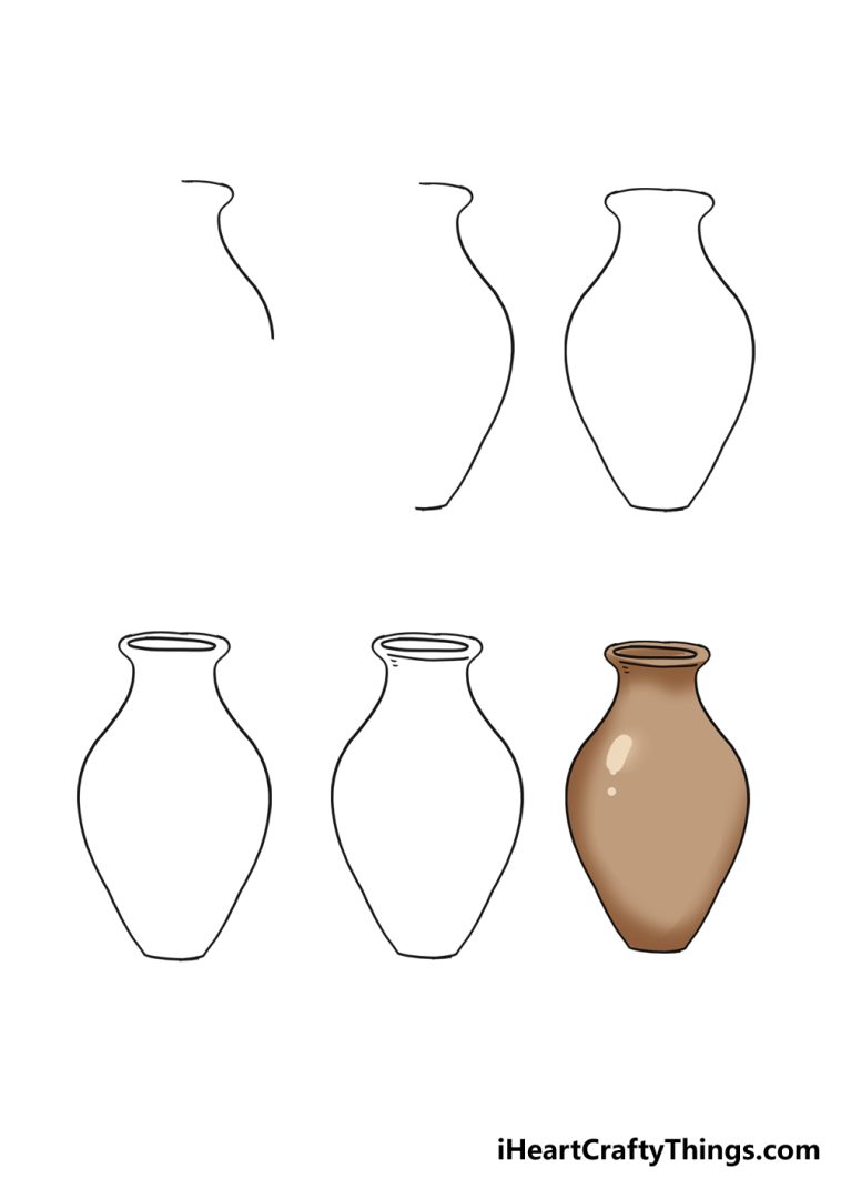 How To Draw A Flower Vase Step By Step!