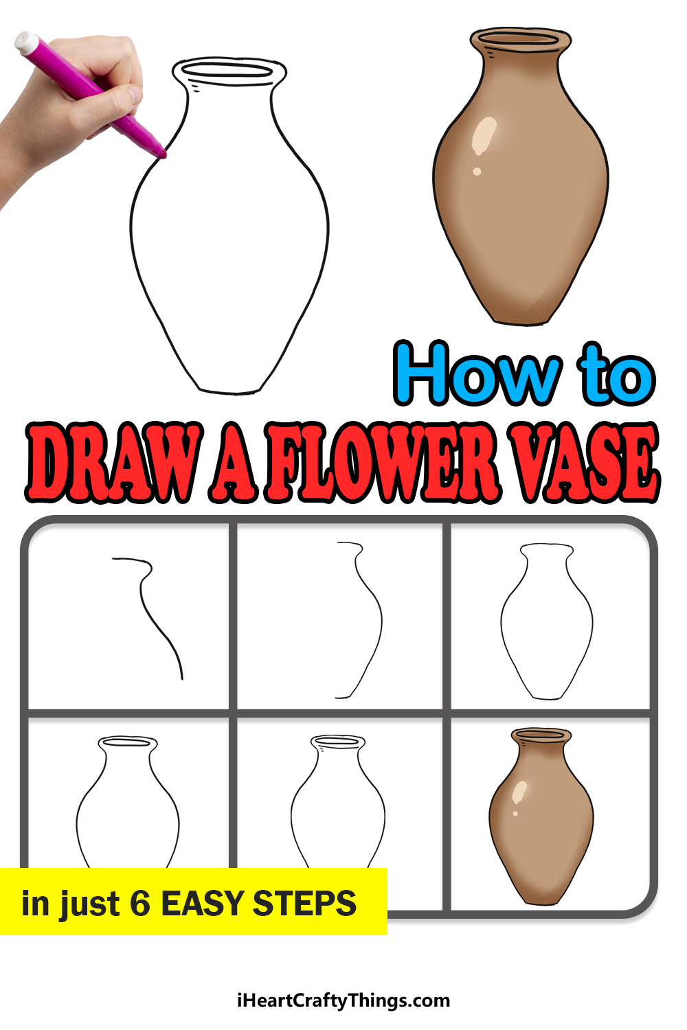 How to Draw A Flower Vase step by step guide