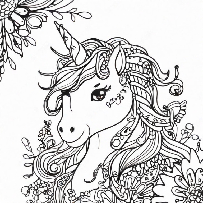 Mandala Unicorn Coloring Sheet