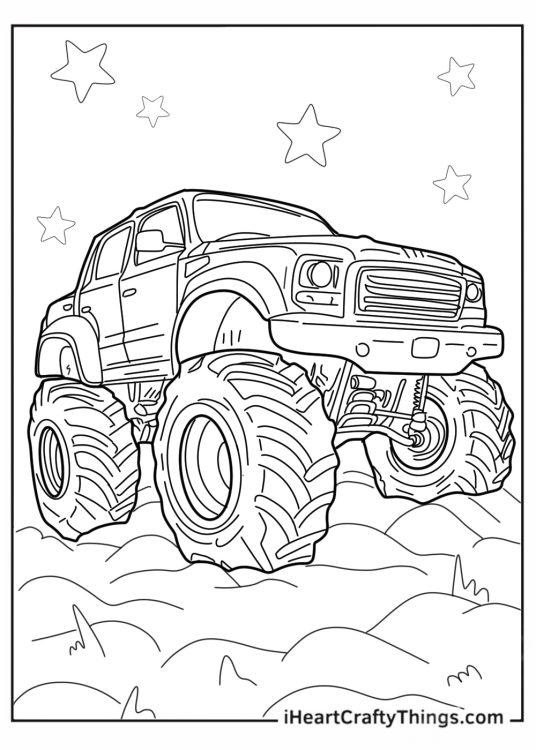 Monster Truck Jeep Coloring Picture