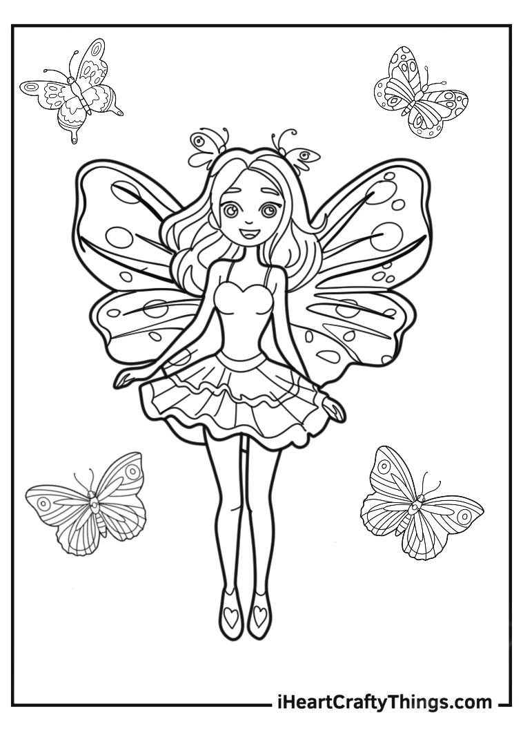 Easy butterfly coloring pages for adults