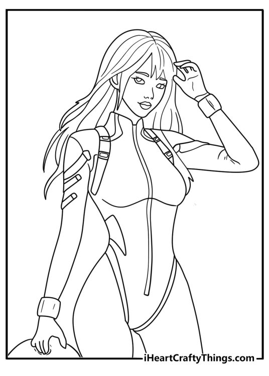 Robot pilot in futuristic suit anime style coloring pages