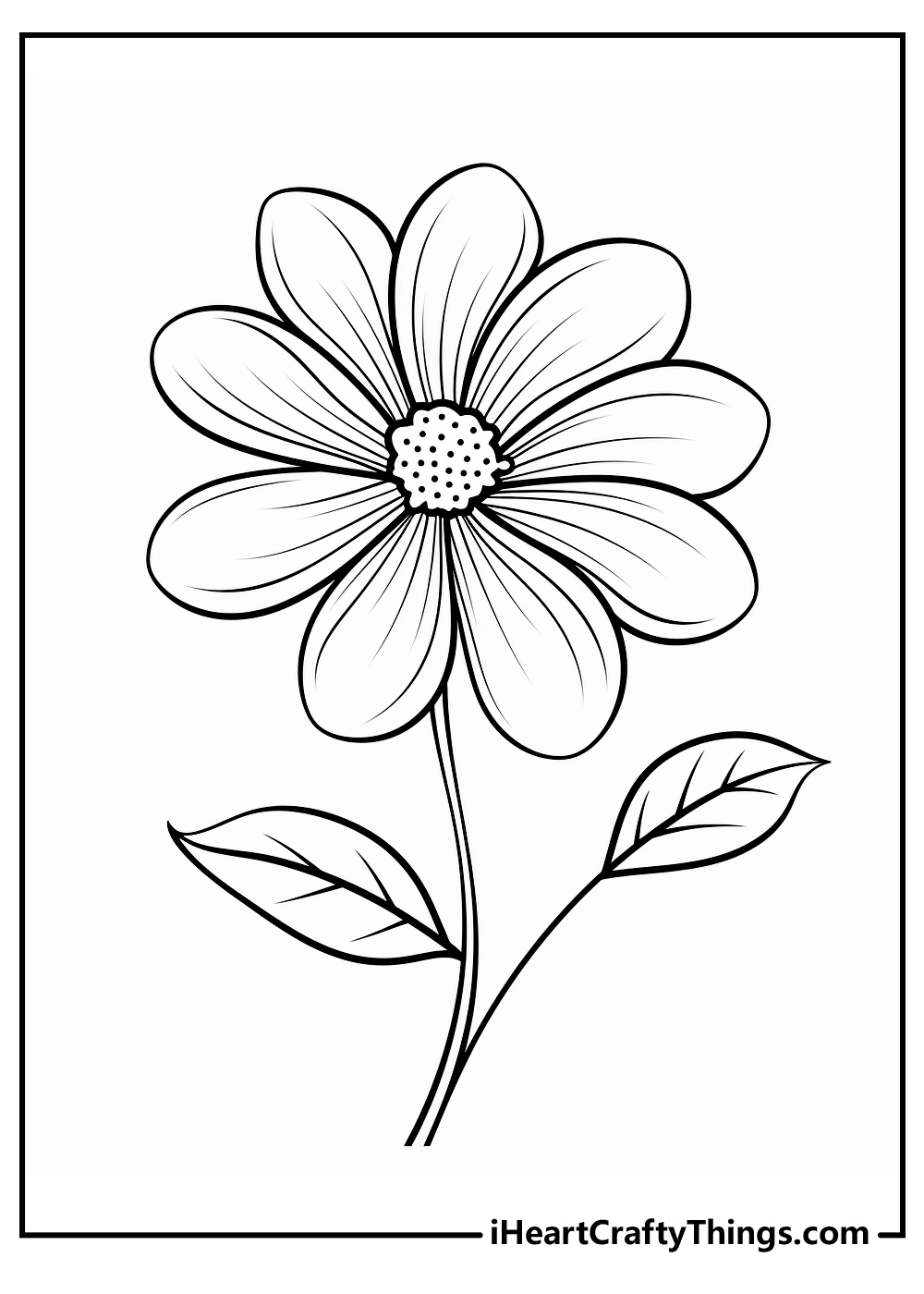 Simple daisy flower coloring sheet for kids to print