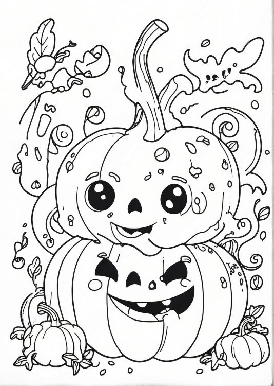 Spooky Pumpkin Coloring Page