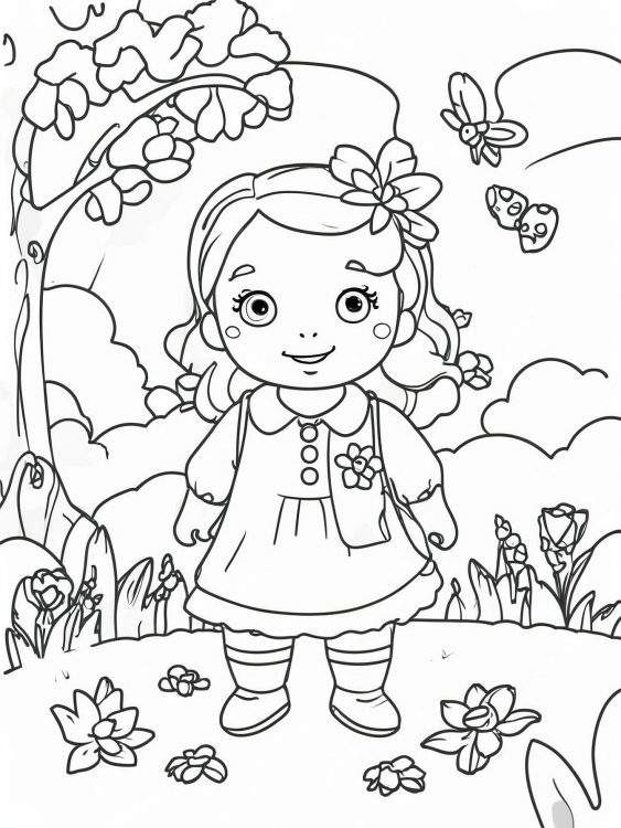 Spring Coloring Page for Kids