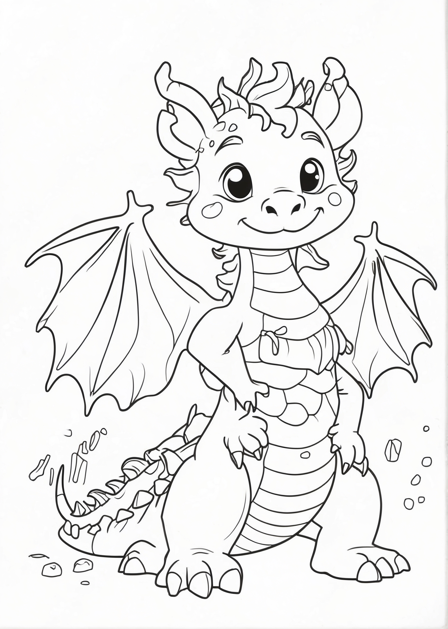 Super Cute Dragon To Color In