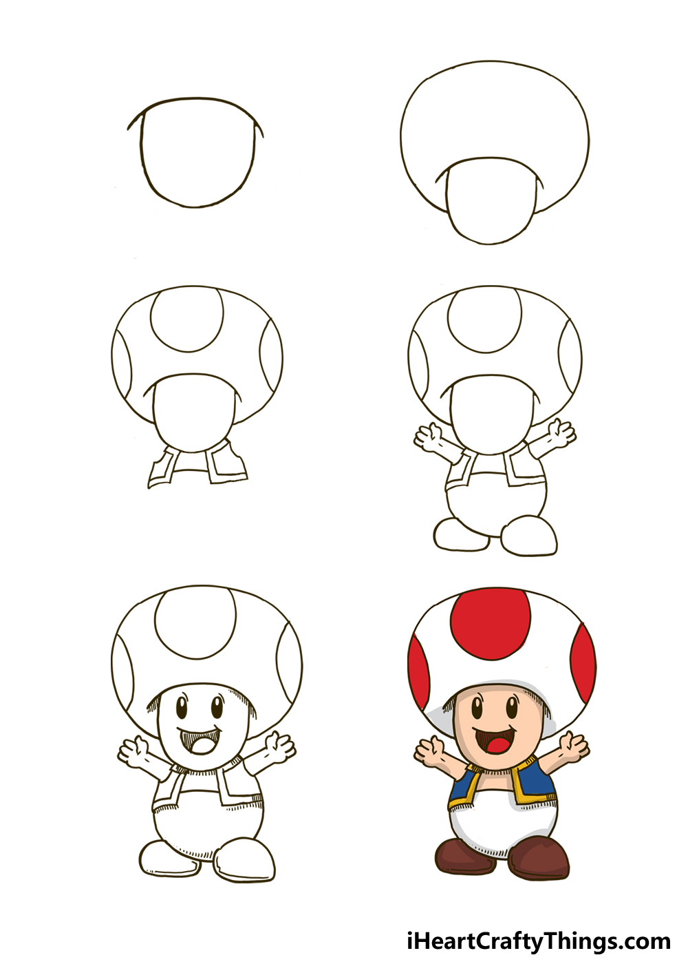 how to draw toad from mario