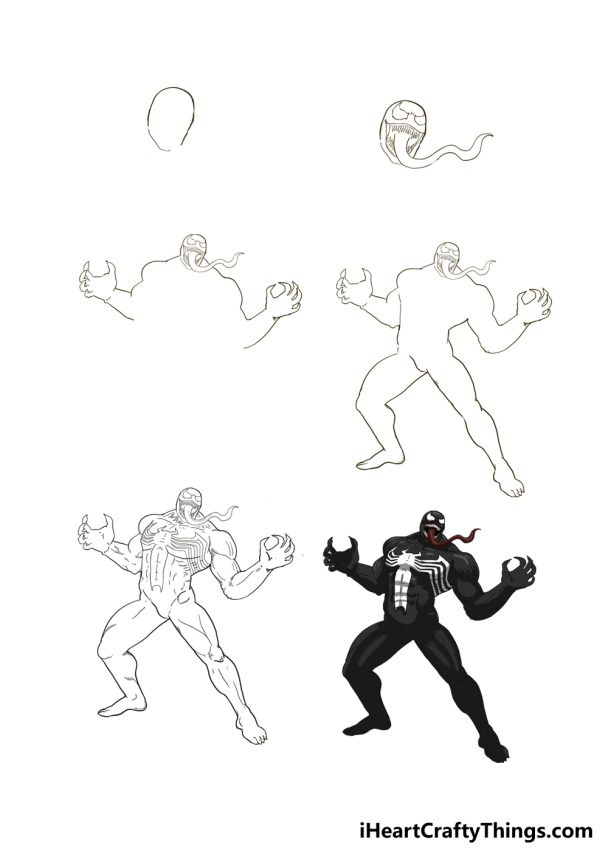 How To Draw Venom Step By Step!