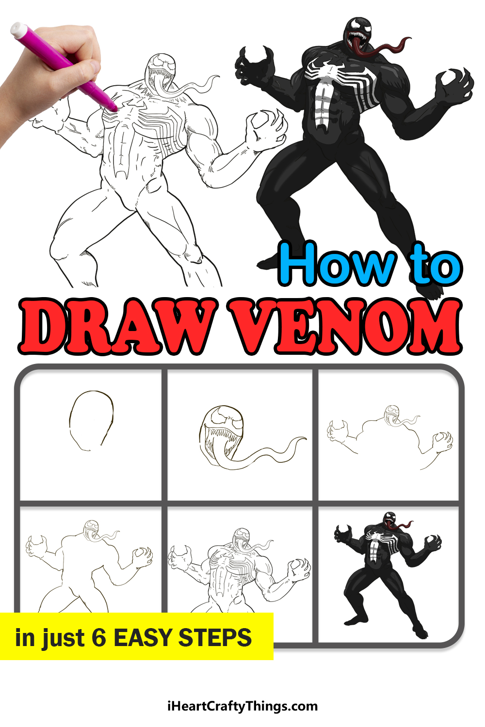 How to Draw Venom step by step guide