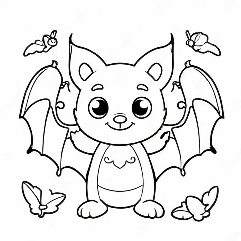 Halloween scary bat flying sketch close-up - Stock Illustration [108486636]  - PIXTA