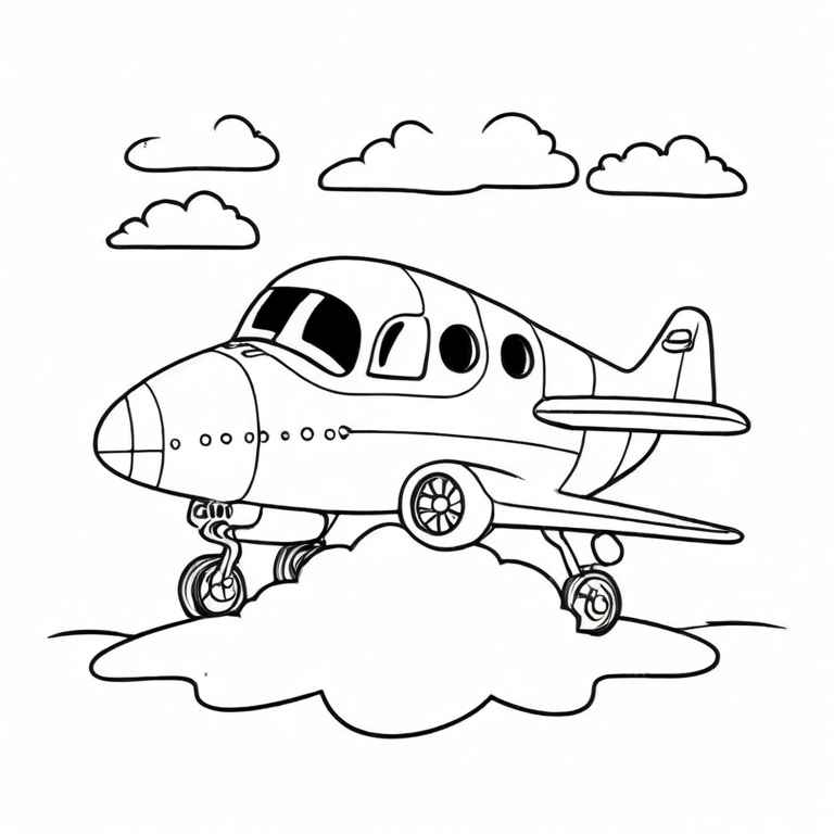 Draw Airplane Coloring Page - Free Printable Coloring Pages