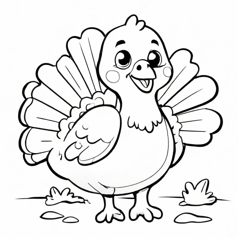 cartoon turkey drawing