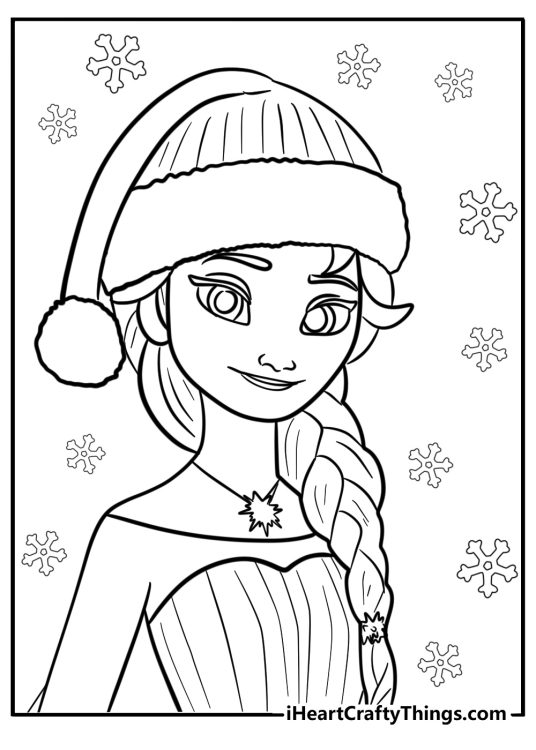 Christmas frozen coloring pages
