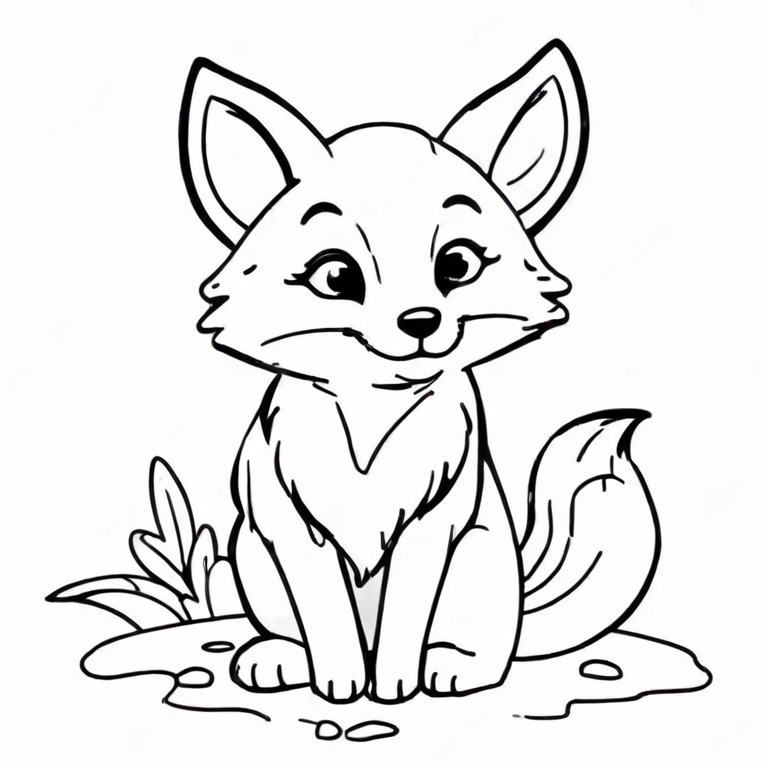 cartoon fox drawing