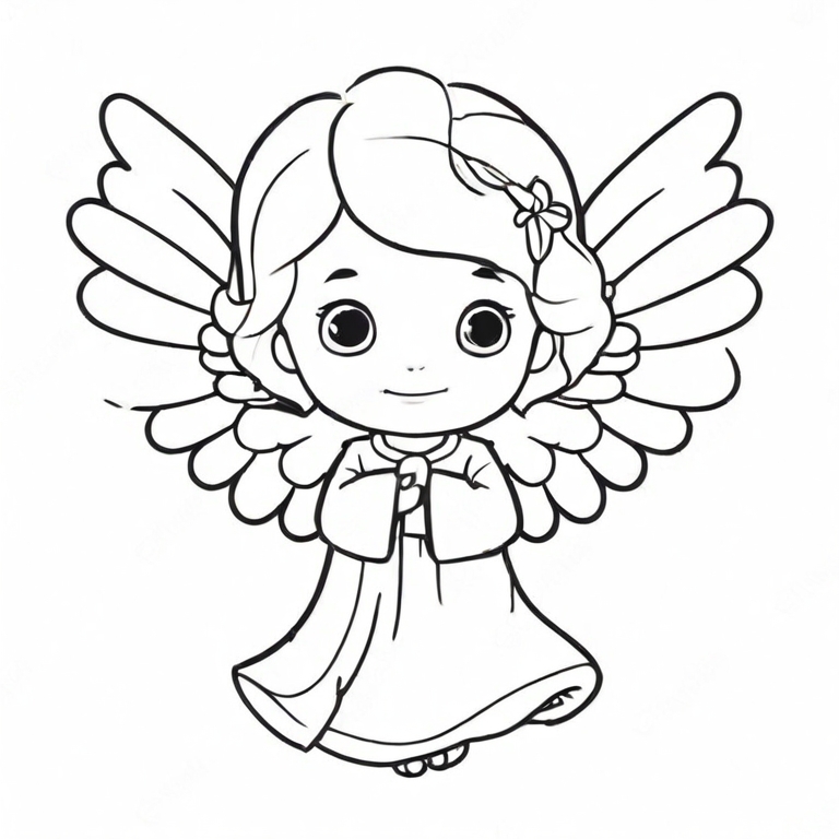 cartoon angel wings drawing