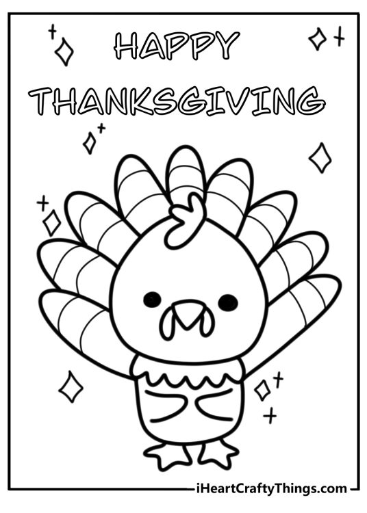 Cute cartoon turkey with a 