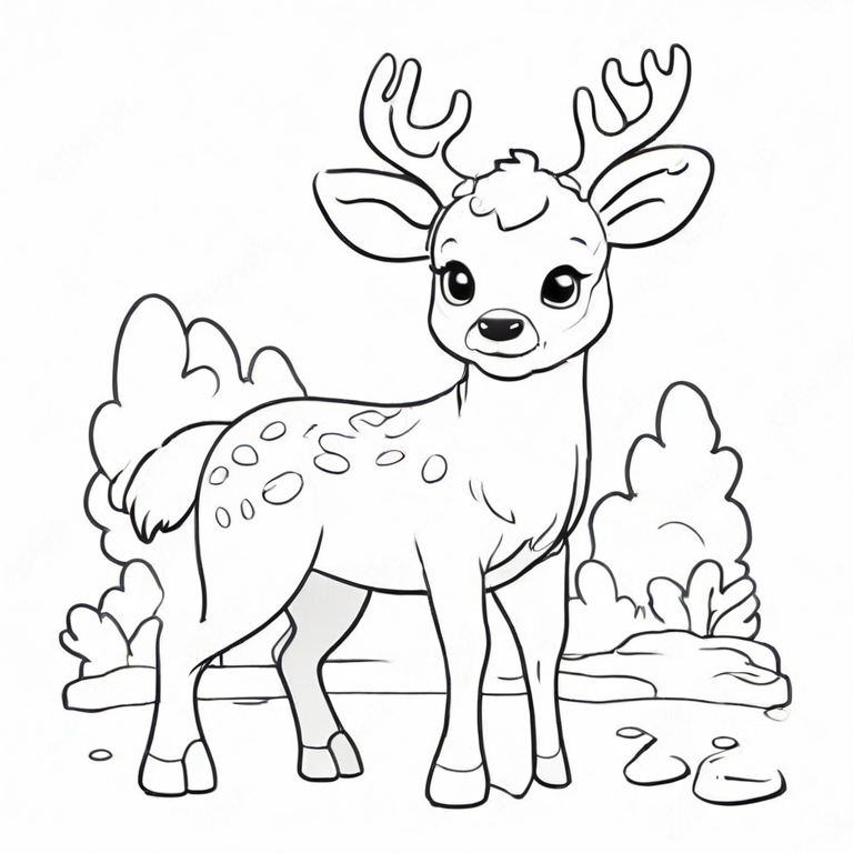 cartoon deer drawing