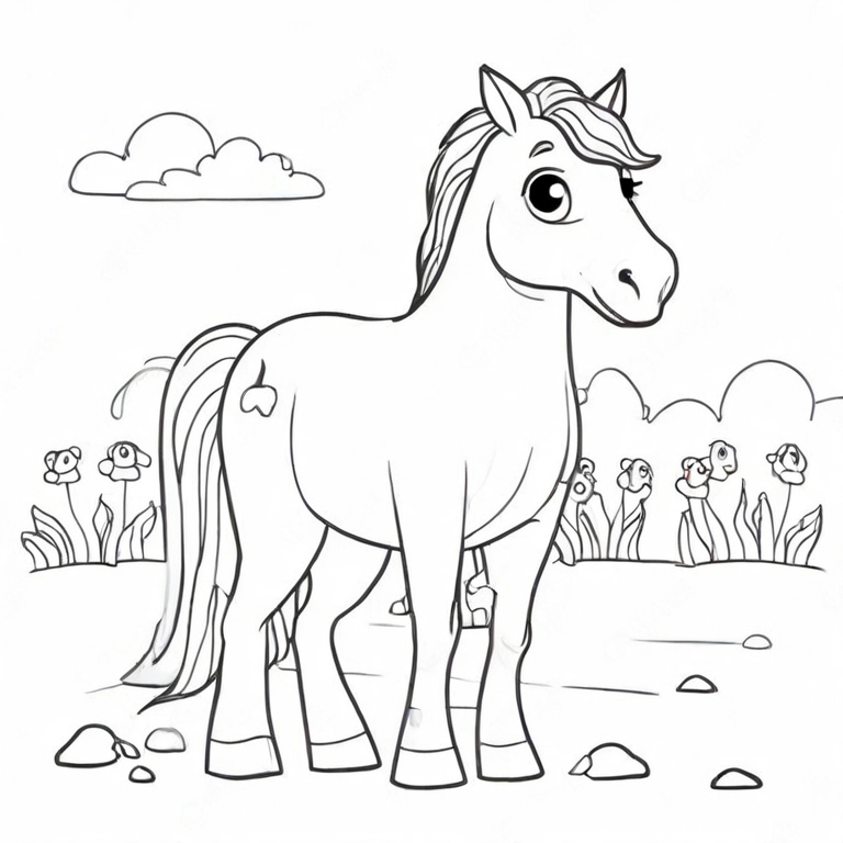 cartoon horse drawing