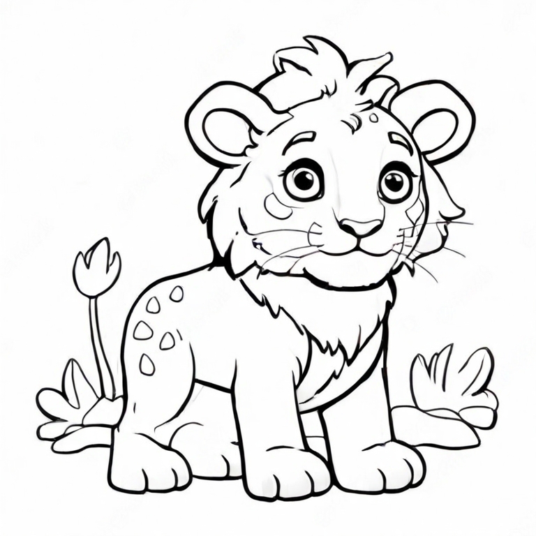 cartoon lion drawing