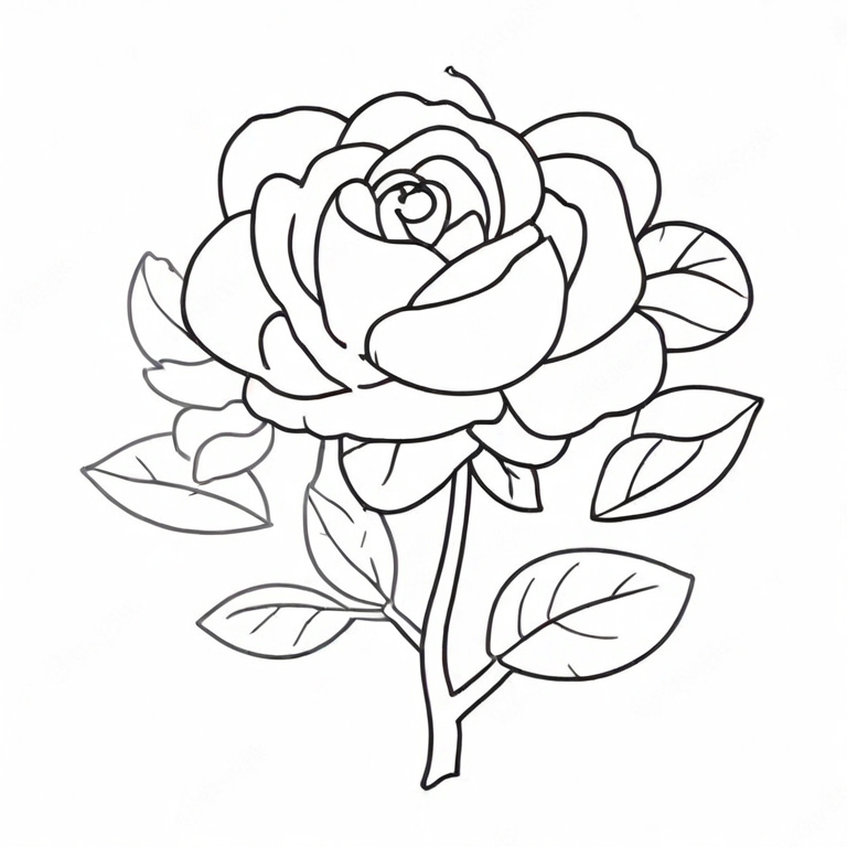 cute rose drawing