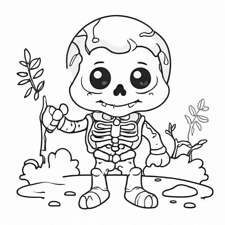 cartoon skeleton drawing
