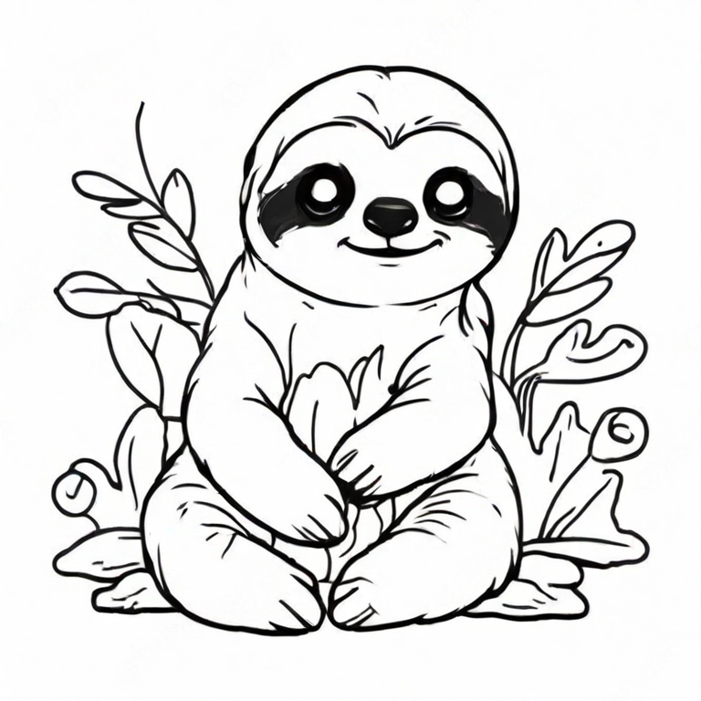 cartoon sloth drawing