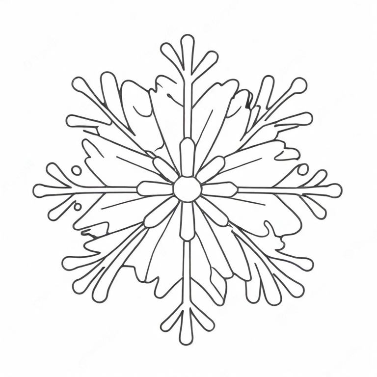 cartoon snowflake drawing