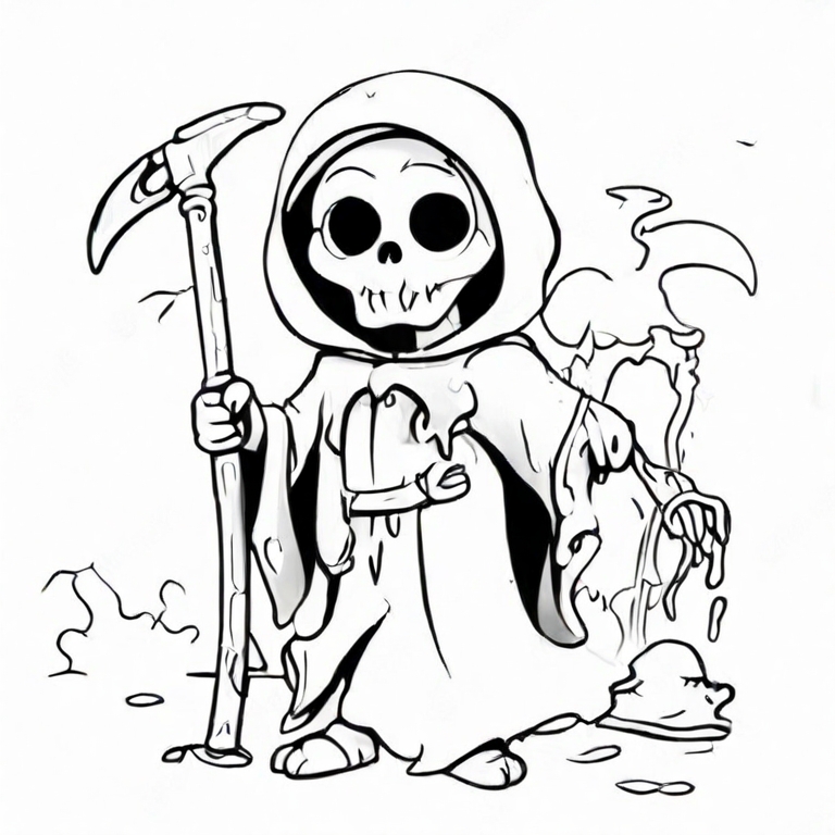 cartoon grim reaper drawing