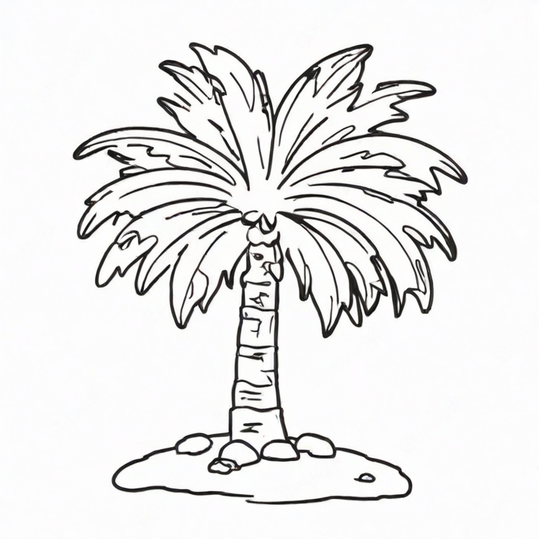 cartoon palm tree drawing