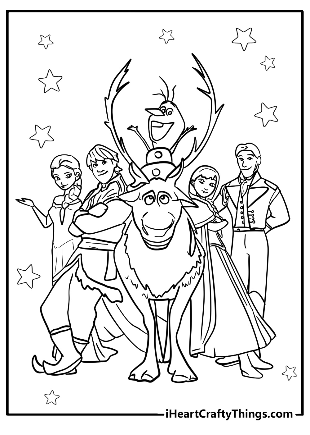 Frozen characters coloring pages