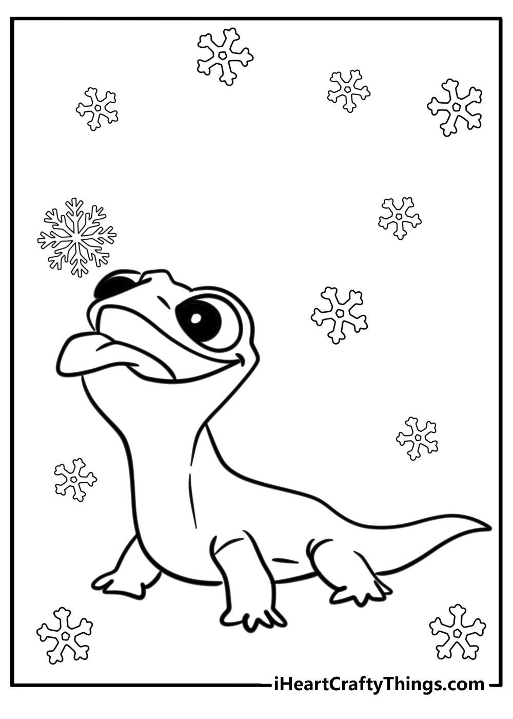 Frozen lizard coloring page