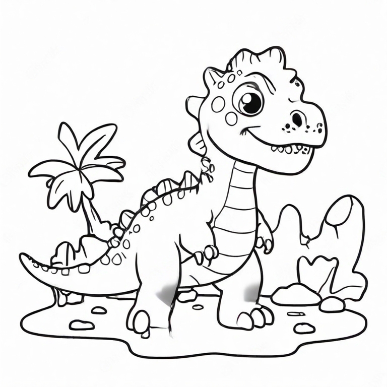 Cartoon Dinosaur Drawing || Easy Five Steps