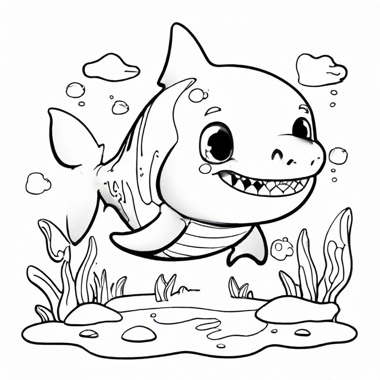 fun shark drawing