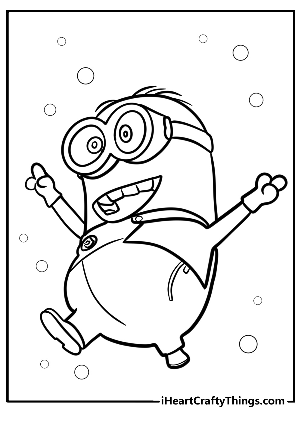 Funny minion with goggles coloring sheet