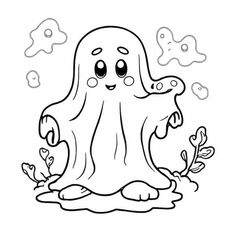 ghost drawing for kids