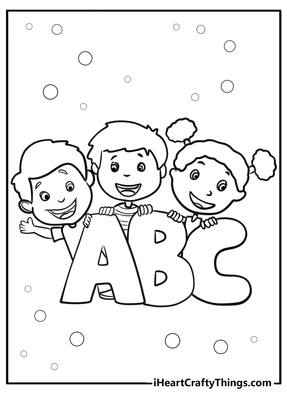 Kindergarten kids learning the alphabet fun coloring sheet