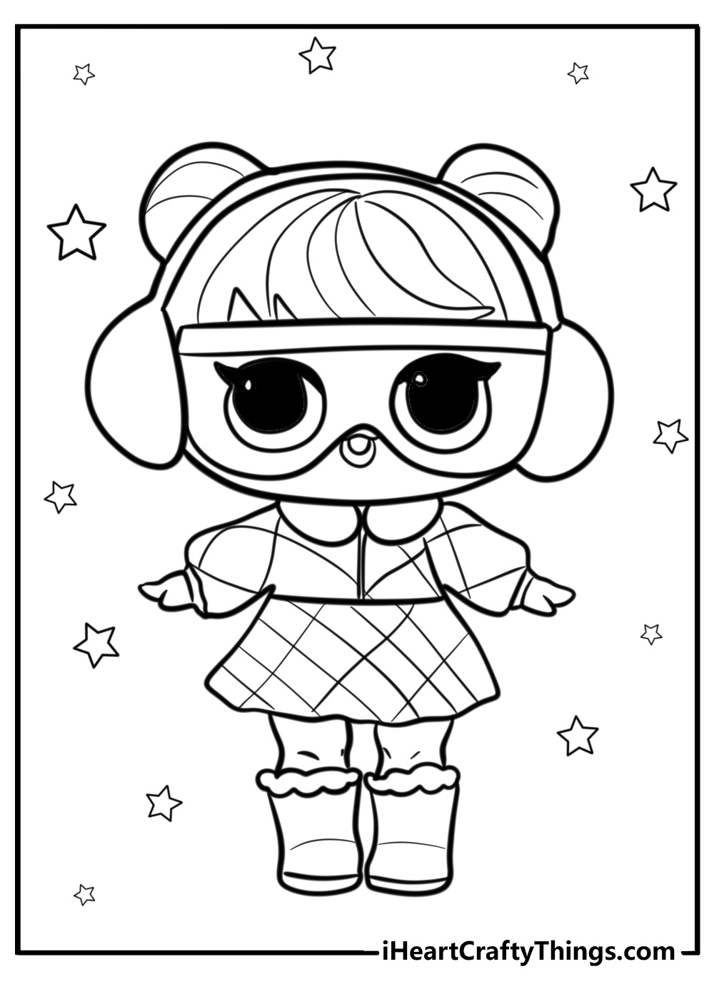 LOL doll in a cute winter outfit coloring page