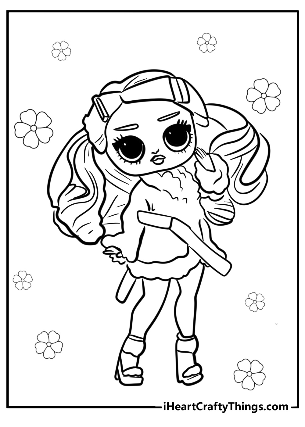 LOL surprise doll ready for a sleepover free coloring page pdf