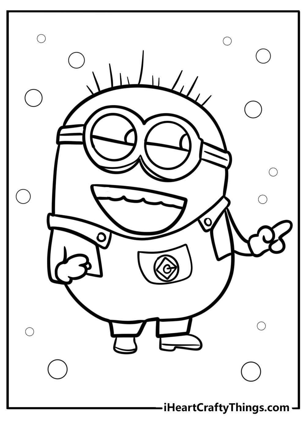 Minion with a big smile free printable coloring page